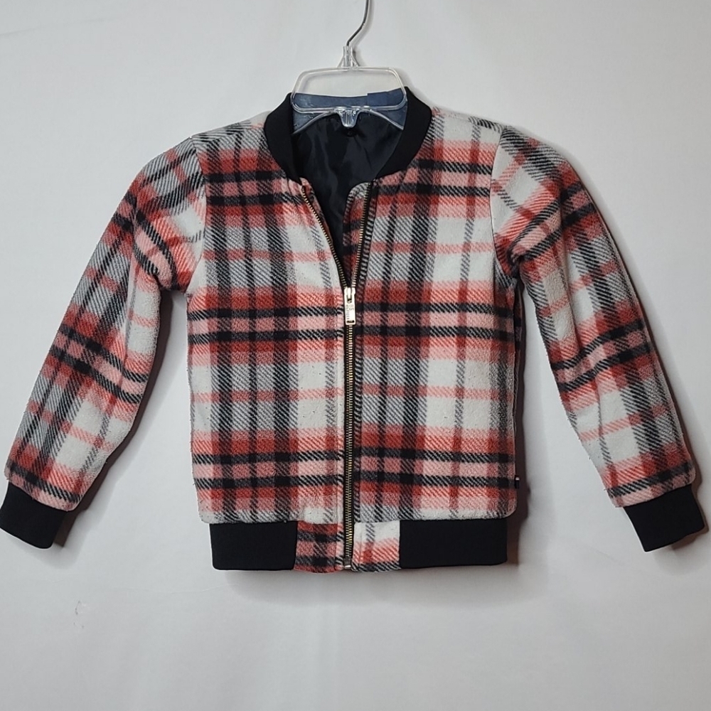 Girls Tommy Hilfiger plaid soft zip up jacket 6X